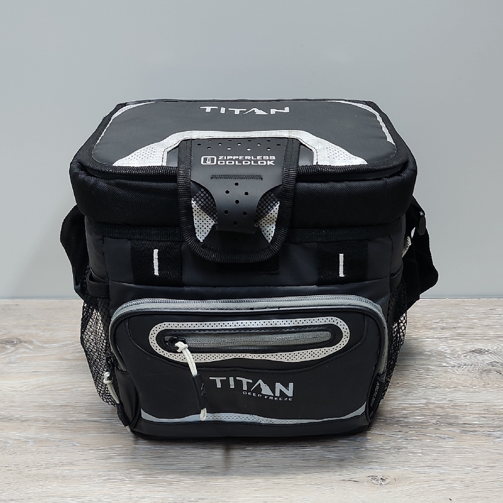 Titan by Arctic Zone Deep Freeze Zipperless 9 Can Cooler Grey Black